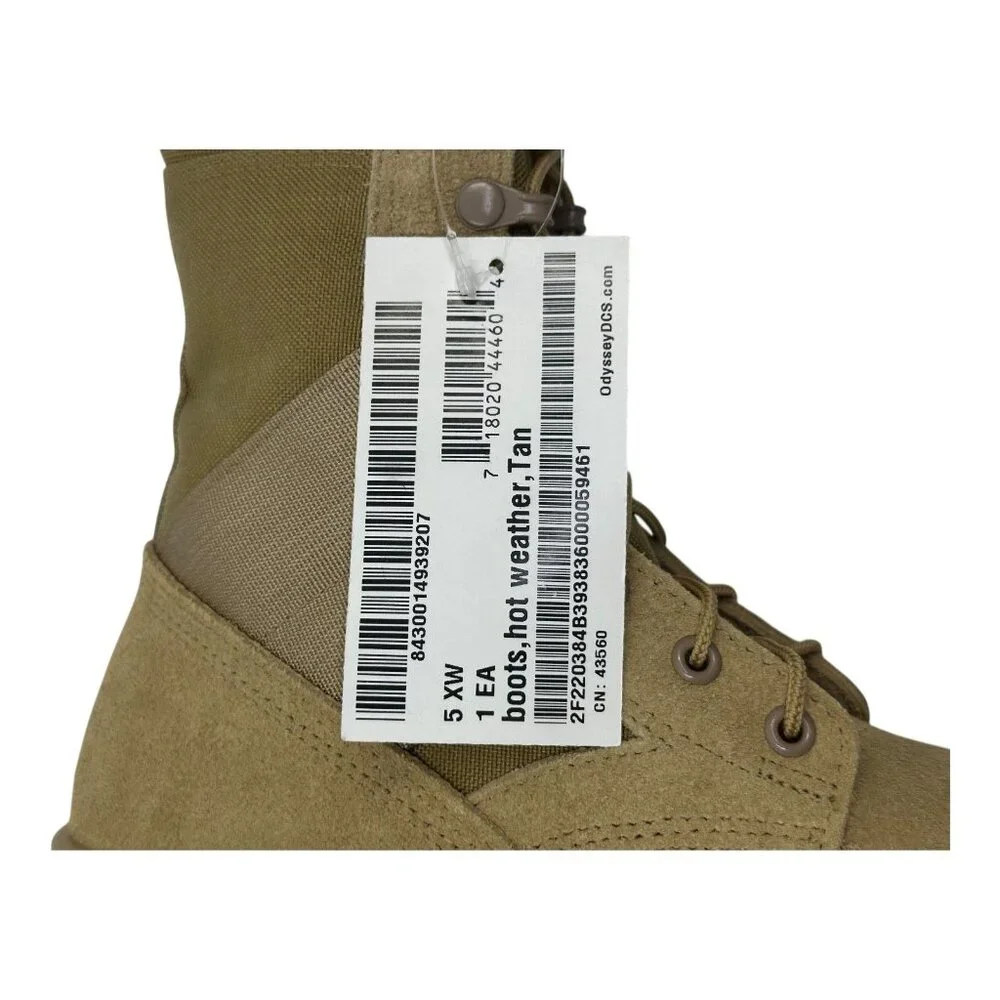 Odssey Mens SZ. 5.0 EW Combat Military Boots Tan Suede Hot Weather Tactical NWTS
